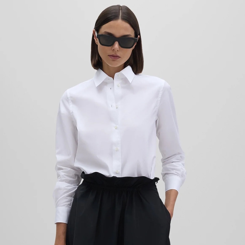 Aspesi Cotton Poplin White Button Down Collared  Shirt